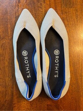 Rothy's The Point Knit Flats Birdseye Flax Size 7.5